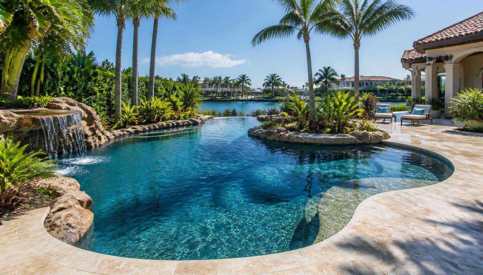 Pool finished in pebble